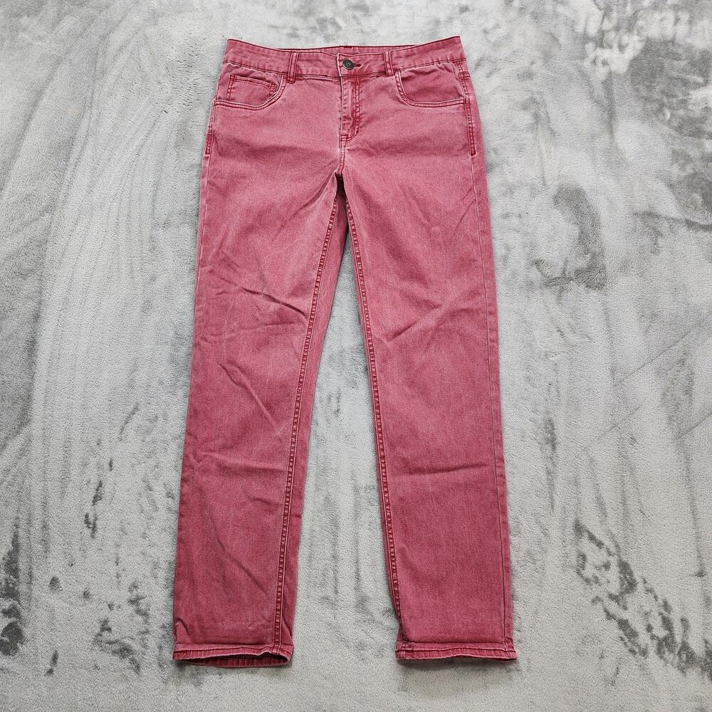 Maurices Jeans Womens 5/6 Faded Red Mid‎ Rise Skinny Leg Ankle Stretch Denim